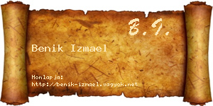 Benik Izmael névjegykártya